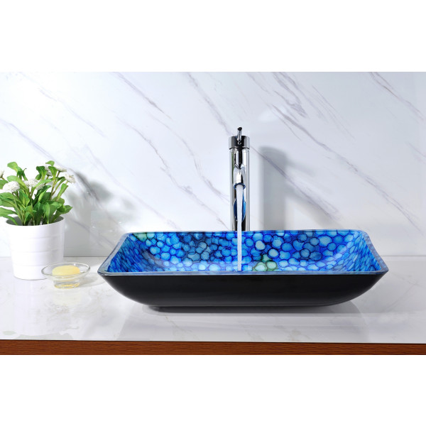 ANZZI LS-AZ053 Assai Series Deco-Glass Vessel Sink In Lustrous Blue