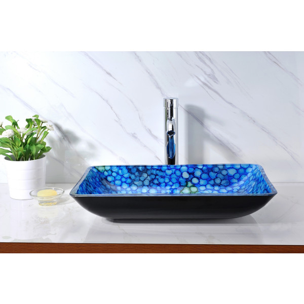 ANZZI LS-AZ053 Assai Series Deco-Glass Vessel Sink In Lustrous Blue