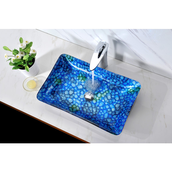 ANZZI LS-AZ053 Assai Series Deco-Glass Vessel Sink In Lustrous Blue