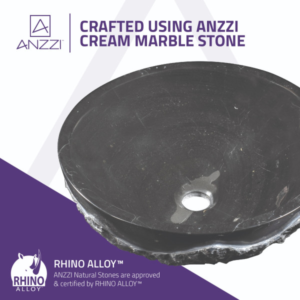 ANZZI LS-AZ136 Dragons Crest Modern Vessel Sink In Polished Black Jade