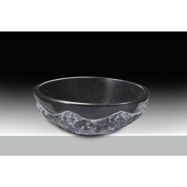 ANZZI LS-AZ136 Dragons Crest Modern Vessel Sink In Polished Black Jade