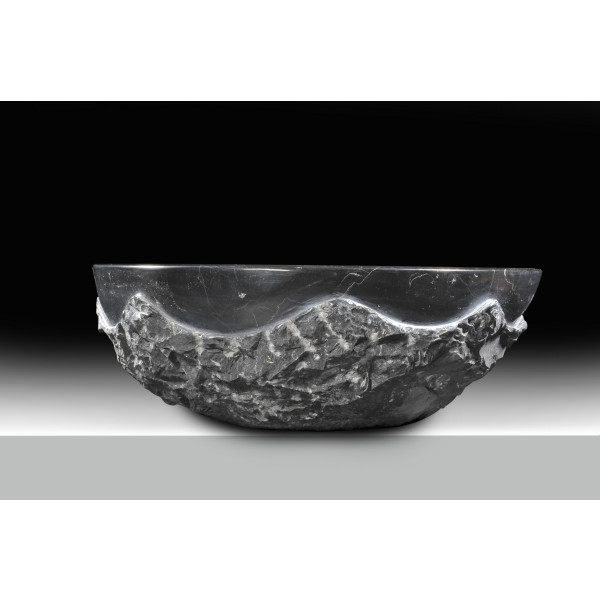 ANZZI LS-AZ136 Dragons Crest Modern Vessel Sink In Polished Black Jade