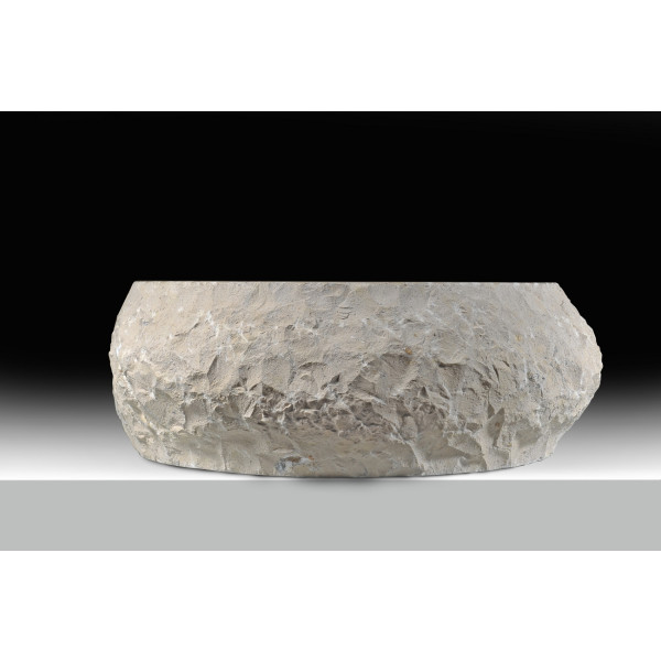 ANZZI LS-AZ149 Desert Ash Handcrafted Vessel Sink In Classic Cream Marble