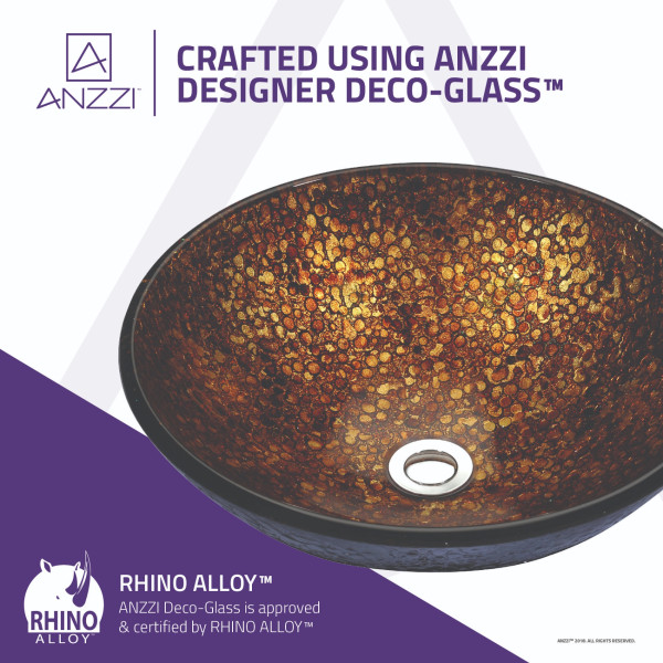 ANZZI LS-AZ165 Stellar Series Deco-Glass Vessel Sink In Idol Gold