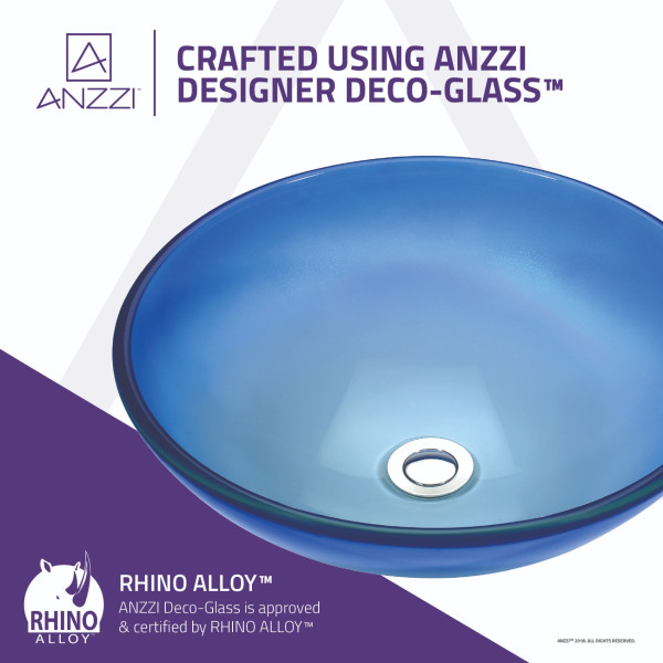ANZZI LS-AZ168 Stellar Series Deco-Glass Vessel Sink In Caribbean Shore