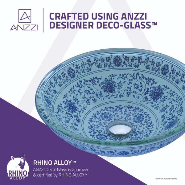 ANZZI LS-AZ176 Cadence Series Handcrafted Vessel Sink In Décor White