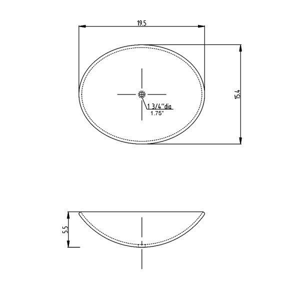 ANZZI LS-AZ178 Marbela Series Deco-Glass Vessel Sink In Marbled White