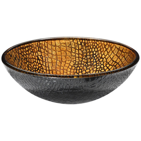ANZZI LS-AZ199 Nile Series Handcrafted Deco-Glass VesselSink In Rugged Hide