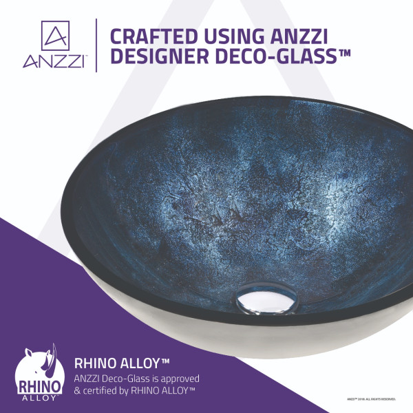ANZZI LS-AZ211 Chrona Series Deco-Glass Vessel Sink In Starlit Midnight