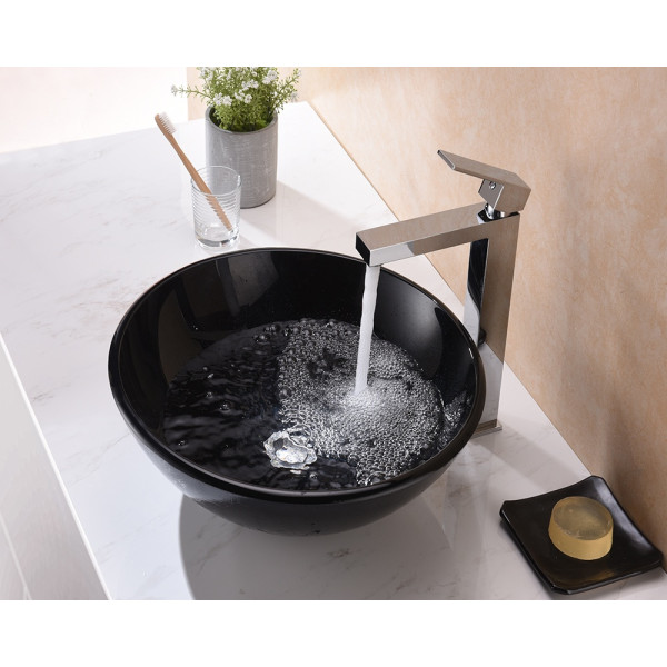 ANZZI LS-AZ211 Chrona Series Deco-Glass Vessel Sink In Starlit Midnight