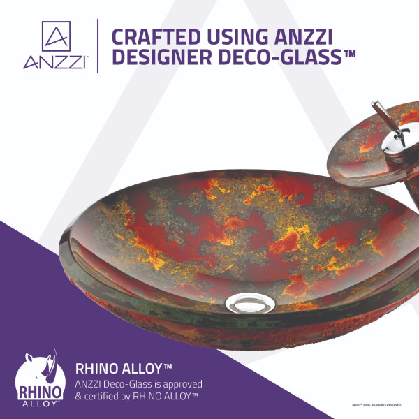 ANZZI LS-AZ219 Chrona Series Deco-Glass Vessel Sink In Hardened Magma