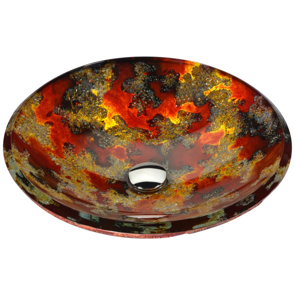 ANZZI LS-AZ219 Chrona Series Deco-Glass Vessel Sink In Hardened Magma