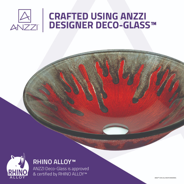 ANZZI LS-AZ221 Chrona Series Tempered Deco-Glass Vessel Sink In Coronal Red
