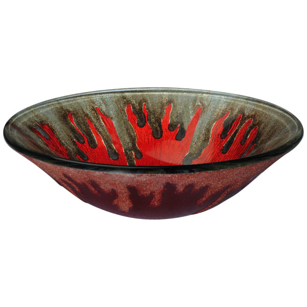 ANZZI LS-AZ221 Chrona Series Tempered Deco-Glass Vessel Sink In Coronal Red