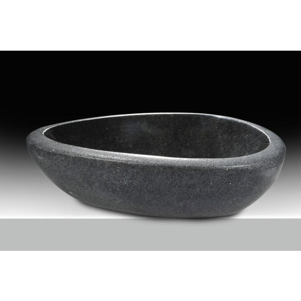 ANZZI LS-AZ227 Opal Peak Tempered Deco-Glass Vessel Sink In Desert Black