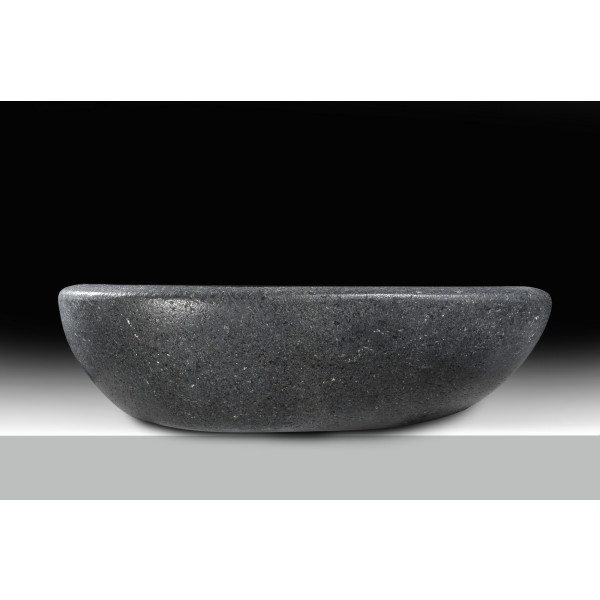ANZZI LS-AZ227 Opal Peak Tempered Deco-Glass Vessel Sink In Desert Black