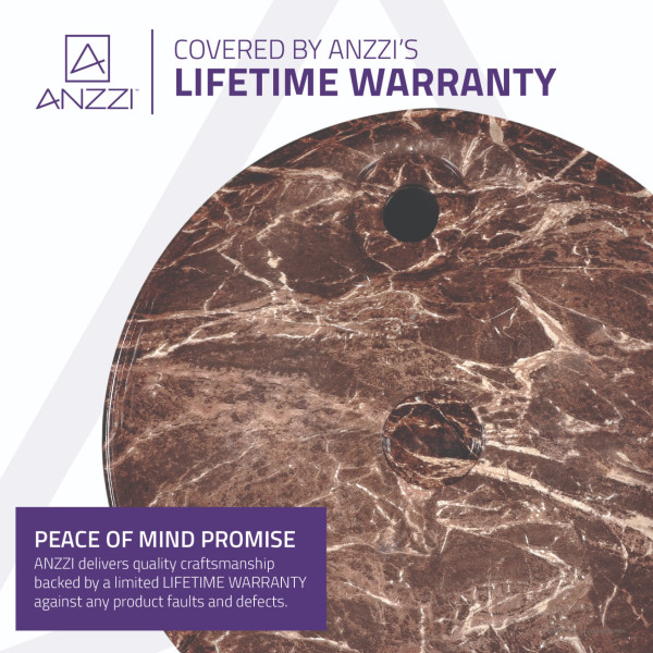 ANZZI LS-AZ235 Marbled Series Ceramic Vessel Sink In Marbled Chocolate Finish