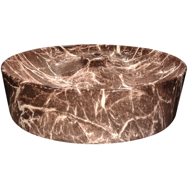 ANZZI LS-AZ235 Marbled Series Ceramic Vessel Sink In Marbled Chocolate Finish