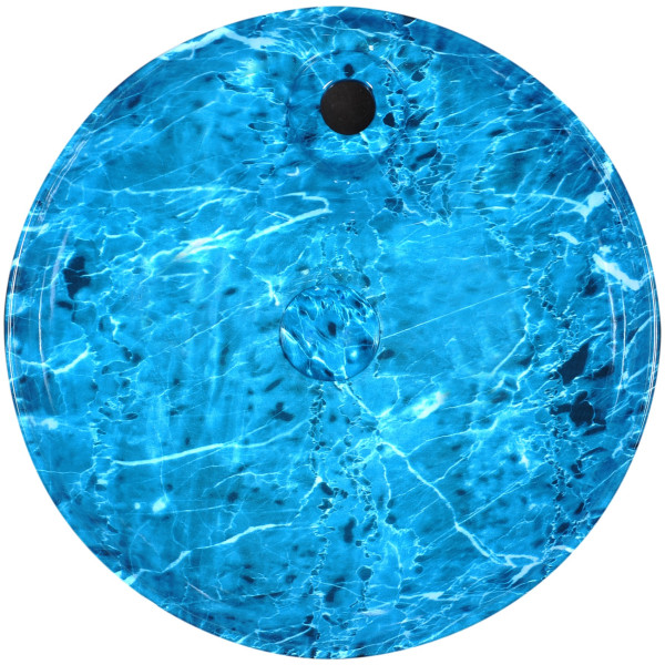 ANZZI LS-AZ236 Marbled Series Ceramic Vessel Sink In Marbled Ocean Finish