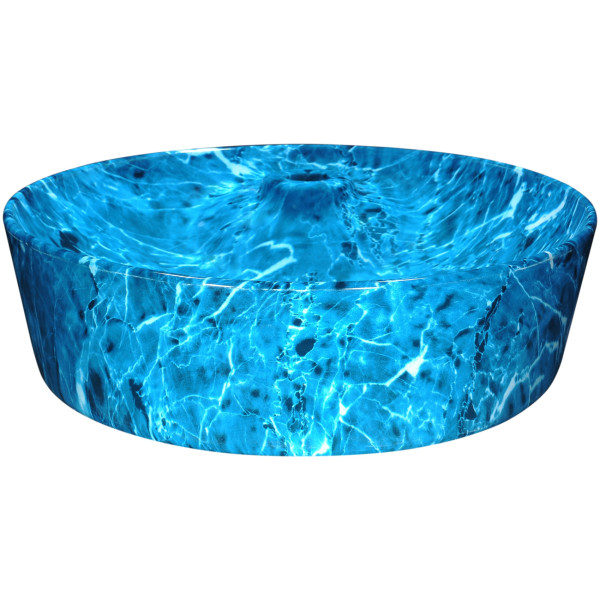 ANZZI LS-AZ236 Marbled Series Ceramic Vessel Sink In Marbled Ocean Finish