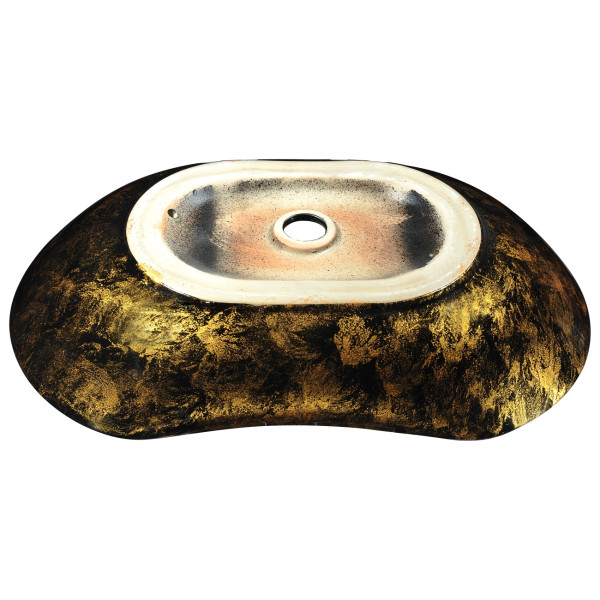 ANZZI LS-AZ239 Apollo Gold Ceramic Vessel Sink In Apollo Gold Finish