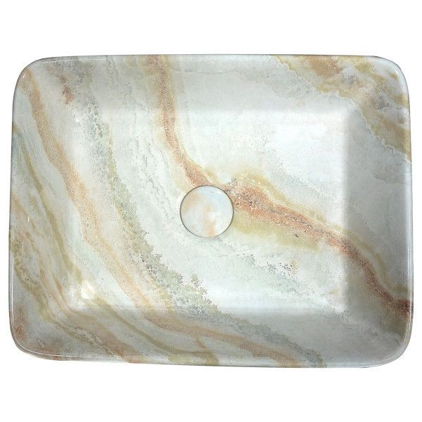 ANZZI LS-AZ241 Marbled Series Ceramic Vessel Sink In Marbled Earth Finish