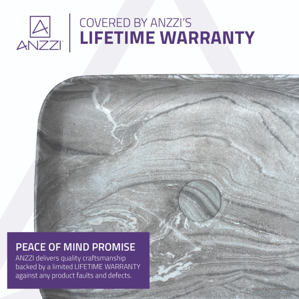 ANZZI LS-AZ242 Marbled Series Ceramic Vessel Sink In Marbled Ash Finish