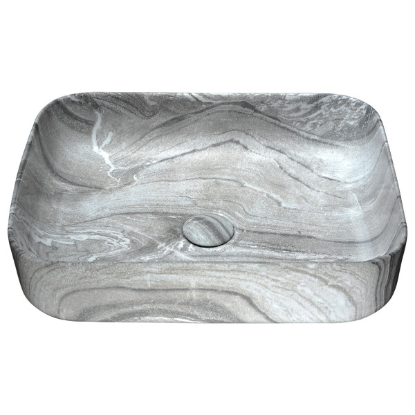ANZZI LS-AZ242 Marbled Series Ceramic Vessel Sink In Marbled Ash Finish