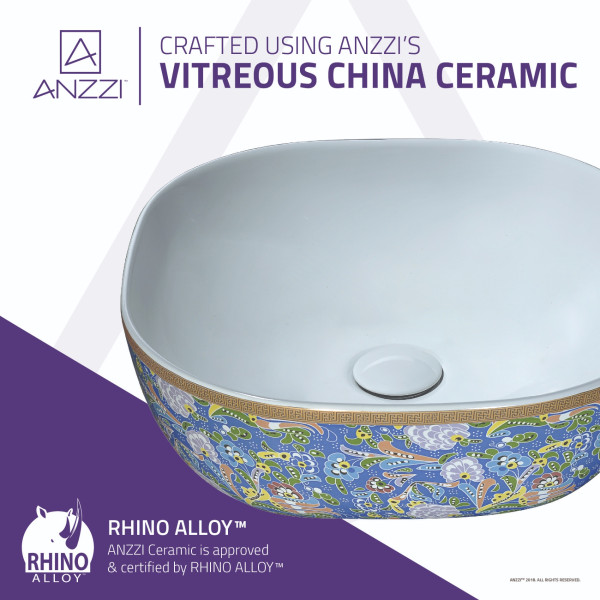 ANZZI LS-AZ244 Byzantian Ceramic Vessel Sink In Byzantine Mosaic Finish