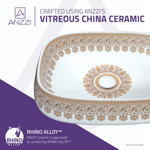 ANZZI LS-AZ248 Byzantian Ceramic Vessel Sink In Byzantine Mosaic Finish