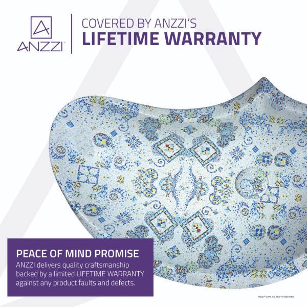 ANZZI LS-AZ251 Byzantian Ceramic Vessel Sink In Byzantine Mosaic Finish