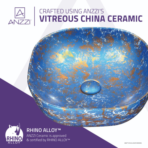 ANZZI LS-AZ253 Marbled Series Ceramic Vessel Sink In Marbled Tulip Finish