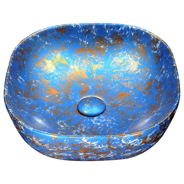 ANZZI LS-AZ253 Marbled Series Ceramic Vessel Sink In Marbled Tulip Finish
