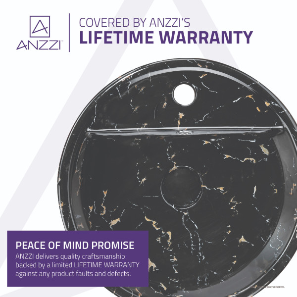 ANZZI LS-AZ256 Rhapsody Series Ceramic Vessel Sink In Neolith Marble Finish