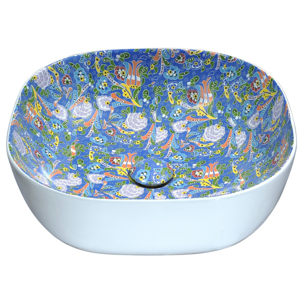 ANZZI LS-AZ259 Byzantian Series Ceramic Vessel Sink In Mosaic Blue