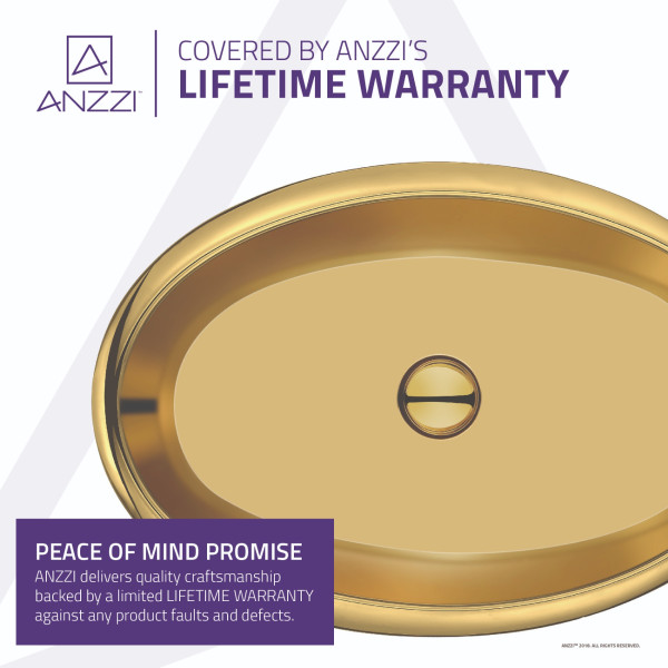 ANZZI LS-AZ270 Prussian Series Vitreous China Ceramic Vessel Sink In Gold