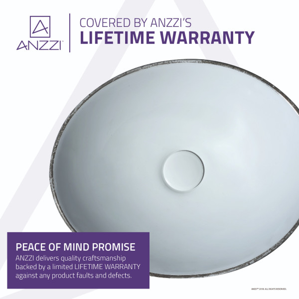 ANZZI LS-AZ272 Sona Series Vitreous China Ceramic Vessel Sink In Grey