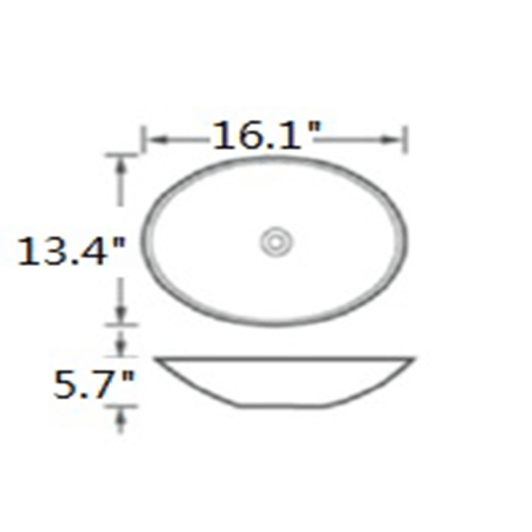 ANZZI LS-AZ272 Sona Series Vitreous China Ceramic Vessel Sink In Grey