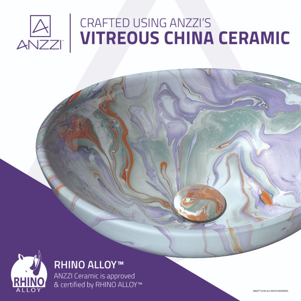 ANZZI LS-AZ274 Sona Vitreous China Ceramic Vessel Sink In Marbled Adobe