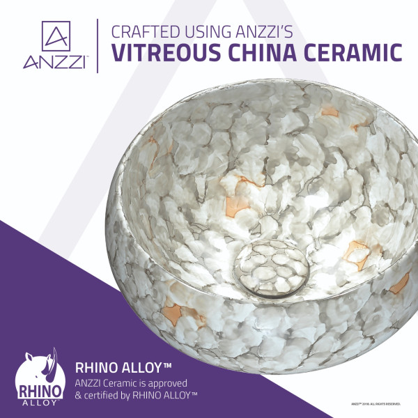 ANZZI LS-AZ275 Sona Vitreous China Ceramic Vessel Sink In Marbled Adobe