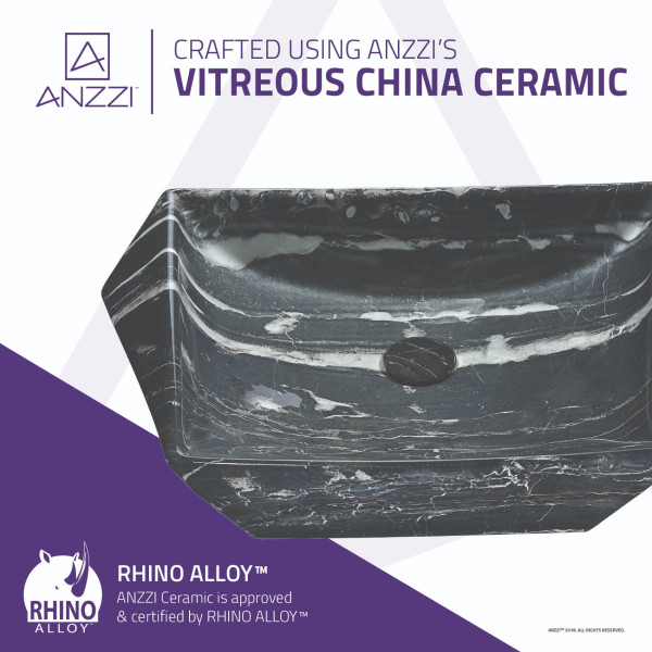 ANZZI LS-AZ278 Sona Vitreous China Ceramic Vessel Sink In Marbled Adobe