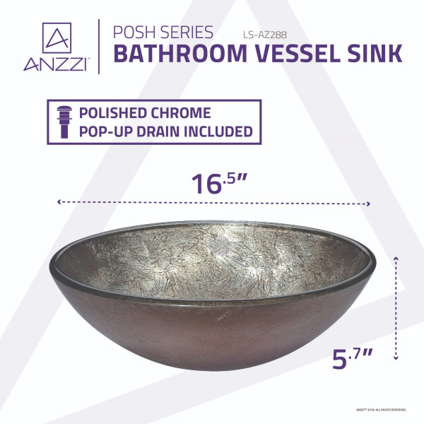 ANZZI LS-AZ288 Posh Series Deco-Glass Vessel Sink In Verdure Gold