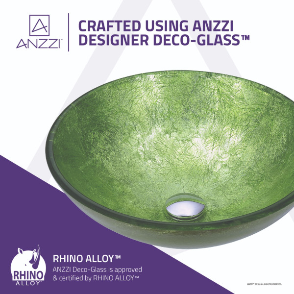 ANZZI LS-AZ290 Posh Series Deco-Glass Vessel Sink In Golden Green