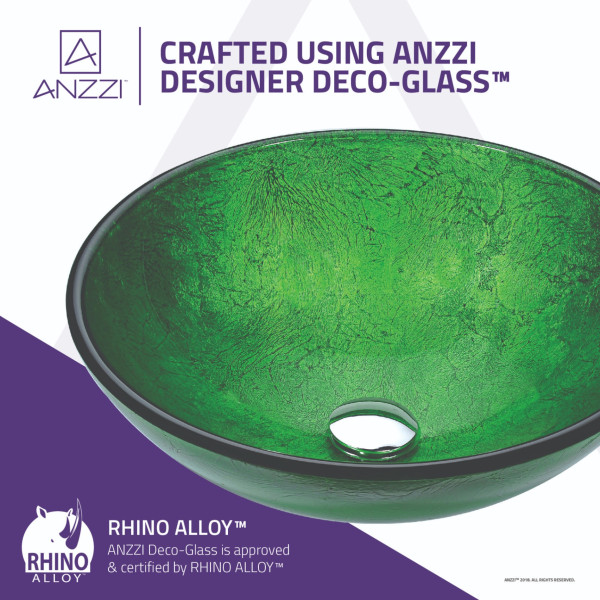 ANZZI LS-AZ295 Posh Series Deco-Glass Vessel Sink In Verdure Green