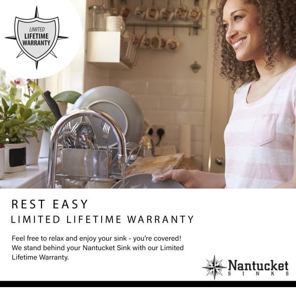 Nantucket NS3520-16 35 3/8" Stainless Double Bowl Undermount Kitchen Sink