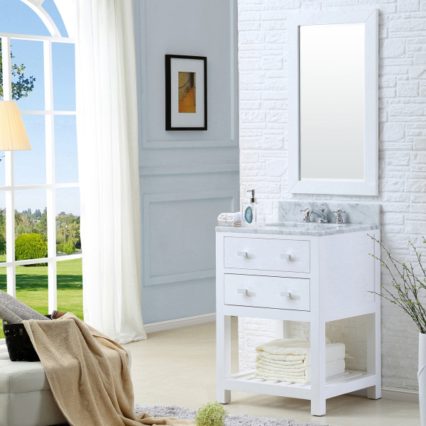 Water Creation Madalyn24WBF Single Sink Bath Vanity with Mirror & Faucet