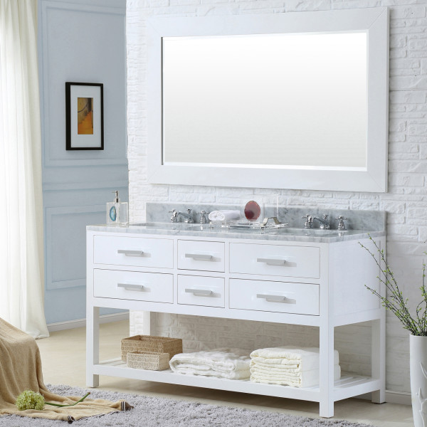 Water Creation Madalyn60WBF Double Sink Bath Vanity with Mirror And Faucet