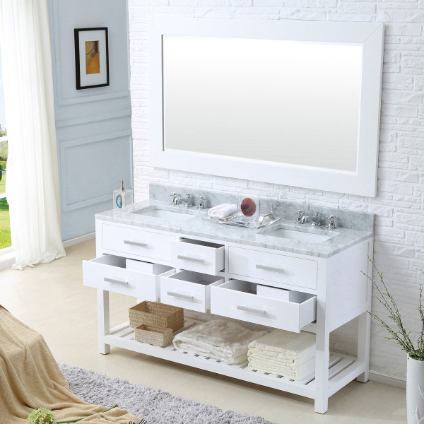 Water Creation Madalyn60WF 60" Double Sink Bathroom Vanity with Faucet