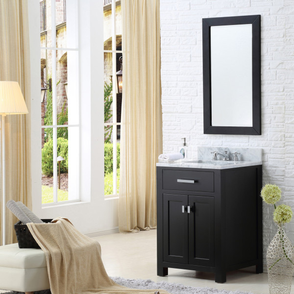 Water Creation Madison24EBF 24" Espresso Vanity with Mirror And Faucet