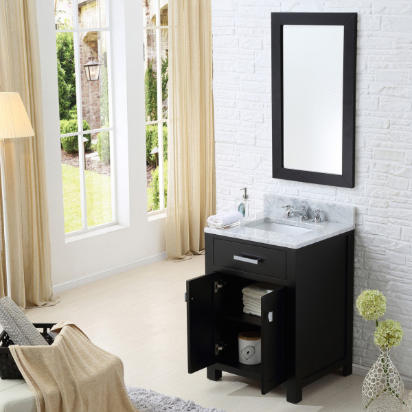 Water Creation Madison24EBF 24" Espresso Vanity with Mirror And Faucet